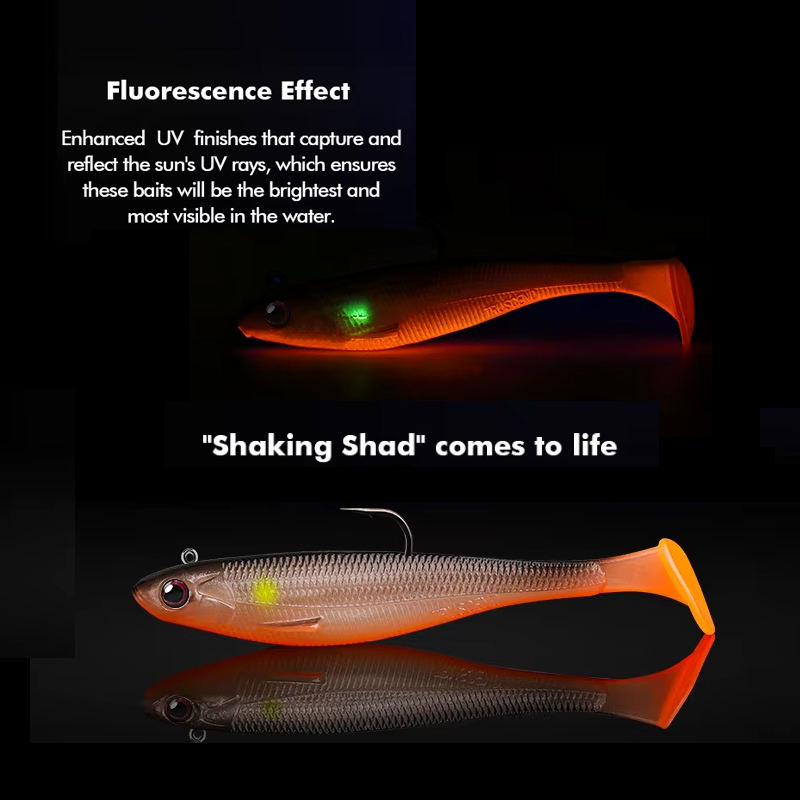 Cheery New Arrival Printed 90mm 12g T-Tail Soft PVC Swimming Bait with Hook for Trout Float Fishing – Worms & Grubs – view 3