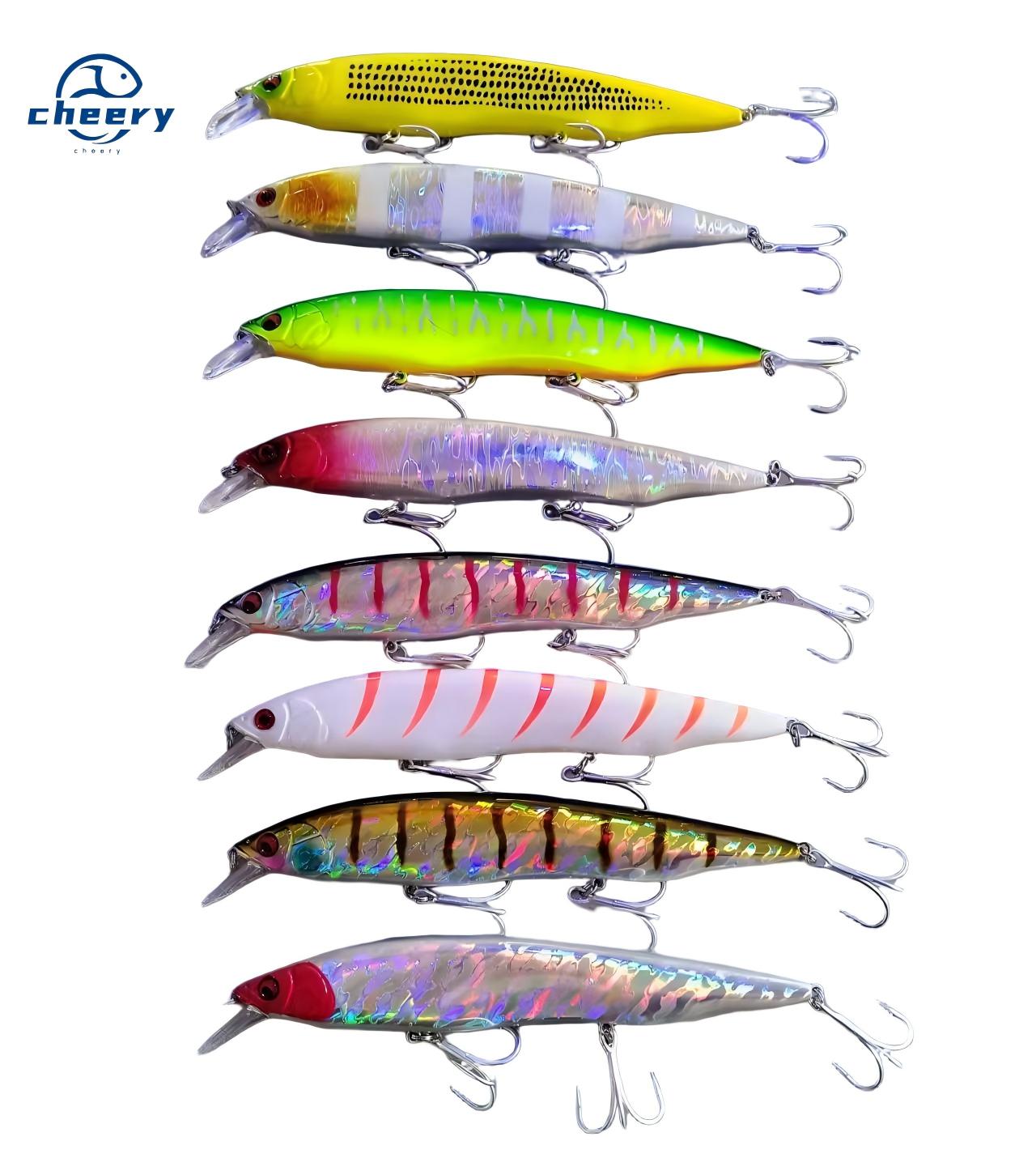 Cheery Floating Minnow Lure ABS Plastic 30g 160mm Topwater Jigging Bait for Sea Bass Tuna Pike – Minnow – view 1