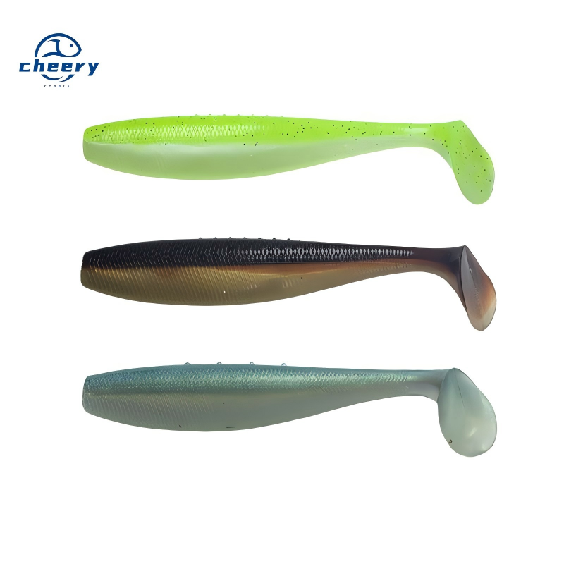 Cheery 3pcs 14cm/18g Big T Tail Fish Sinking Lure Jigging Bionic Soft Bait Sea Fishing Freshwater Grouper Snapper Pike PVC – Worms & Grubs – view 1
