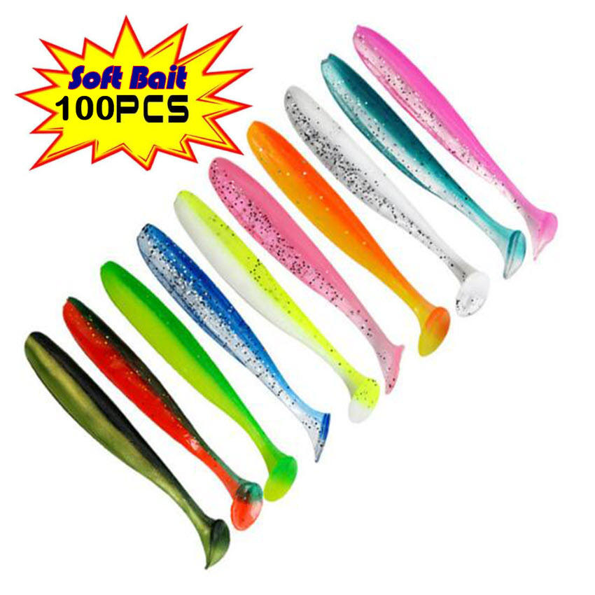 CHEERY Silicone Soft Paddle T-Tail Bass Fishing Lures 6cm/7cm Midwater Baits Without Hooks with Free Portable Box – Worms & Grubs – view 2