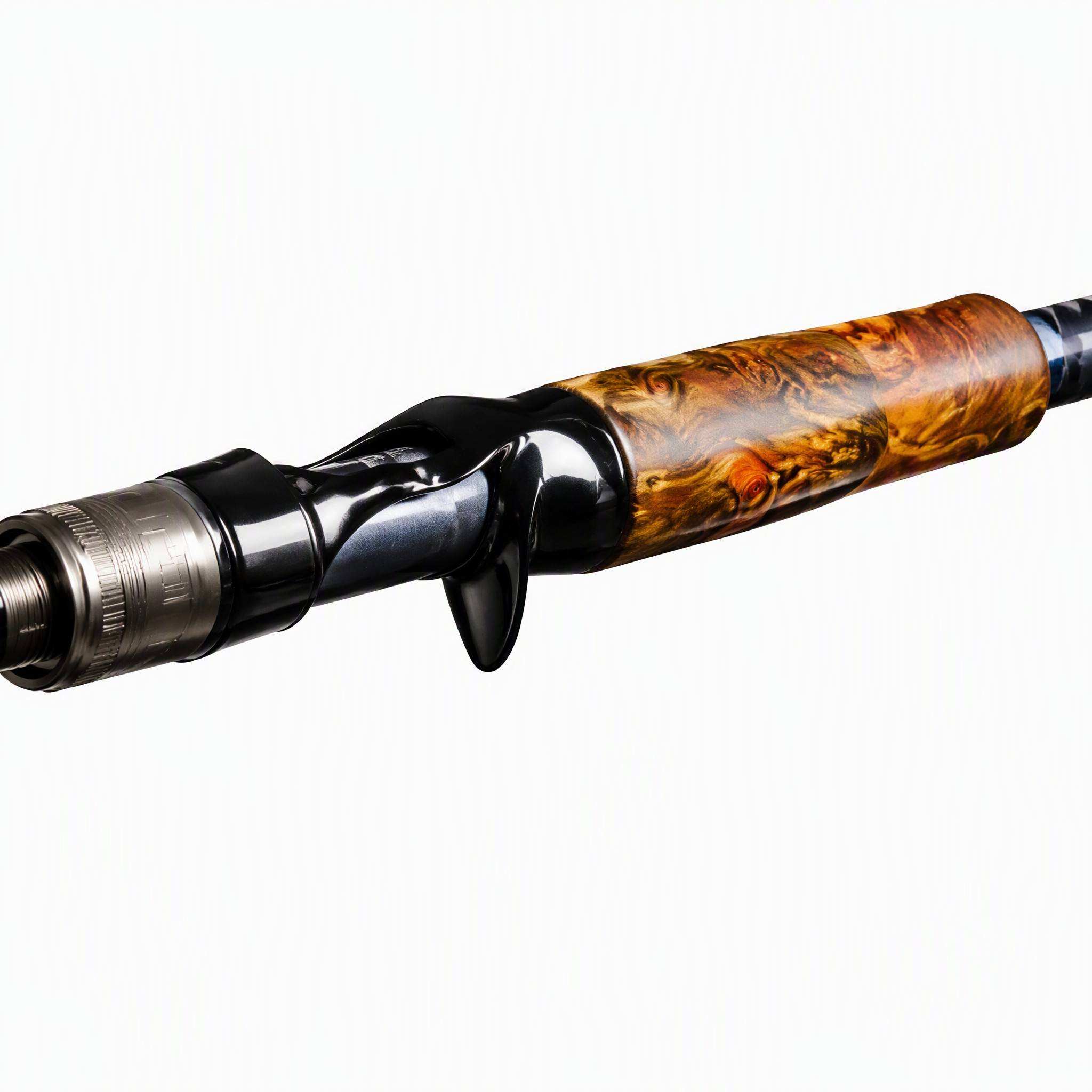 Cheery Devil Hunter Lei Qiang Second Gen Solid Wood Carbon Luya Fishing Rod XXH Black Fish Lure Drop Wheel Set 0.6kg – Fishing Rod – view 2
