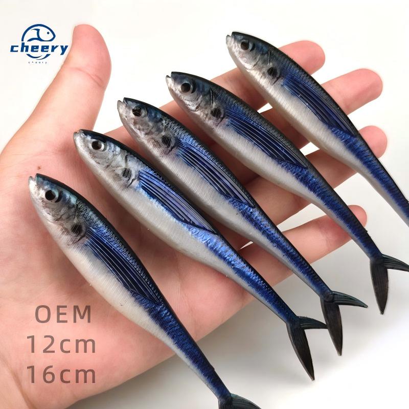 CHEERY 3D Printed Silicone Soft Swim Bait Fishing Lure for Zander Pike Bass Trout Bluegill & Snapper-Freshwater & Saltwater Use – Worms & Grubs – view 1