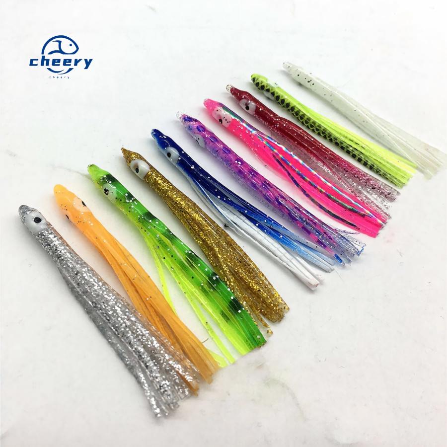 Cheery 10cm PVC Octopus Skirt Squid Lure-Luminous Soft Bait for Bass Snapper & Trout Mid/Top/Bottom Trolling Fishing Lure – Worms & Grubs – view 1