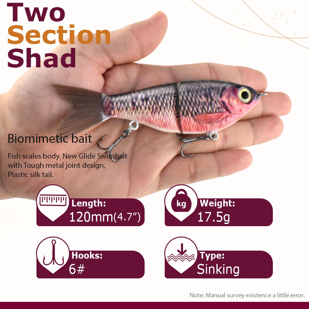 Cheery 120mm/17.5g ABS Plastic Hard Bait Live Bait Mini Two-section Sliding Realistic Fish Scale Simulation Artificial Lure – Swimbait – view 3