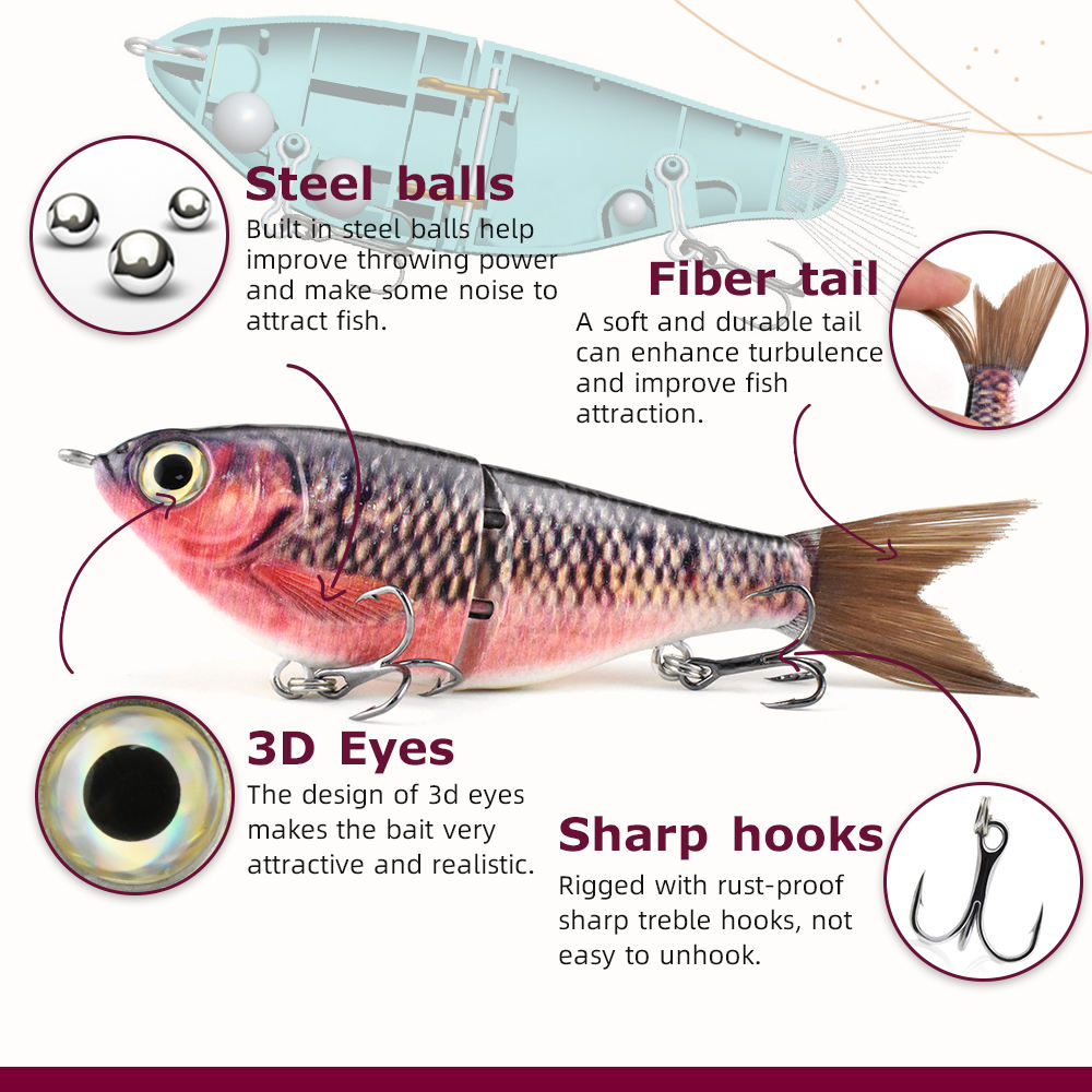 Cheery 120mm/17.5g ABS Plastic Hard Bait Live Bait Mini Two-section Sliding Realistic Fish Scale Simulation Artificial Lure – Swimbait – view 2