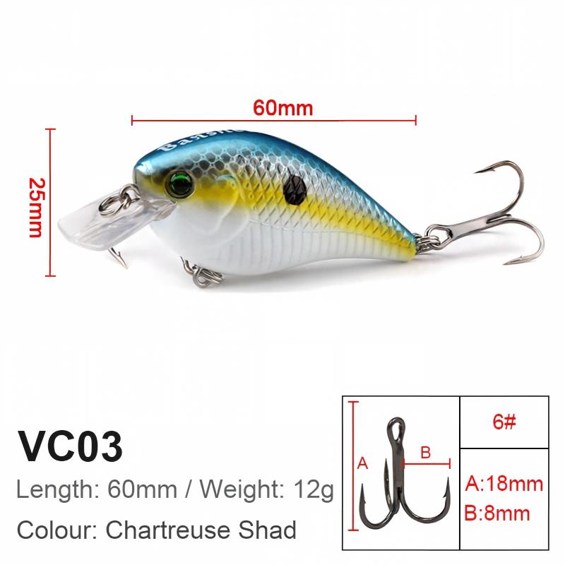 Cheery Outdoor Sports Fishing Floating ABS Crank Lure Cross-border Minnow Artificial Hard Bait 60mm/12g – Crankbait – view 4