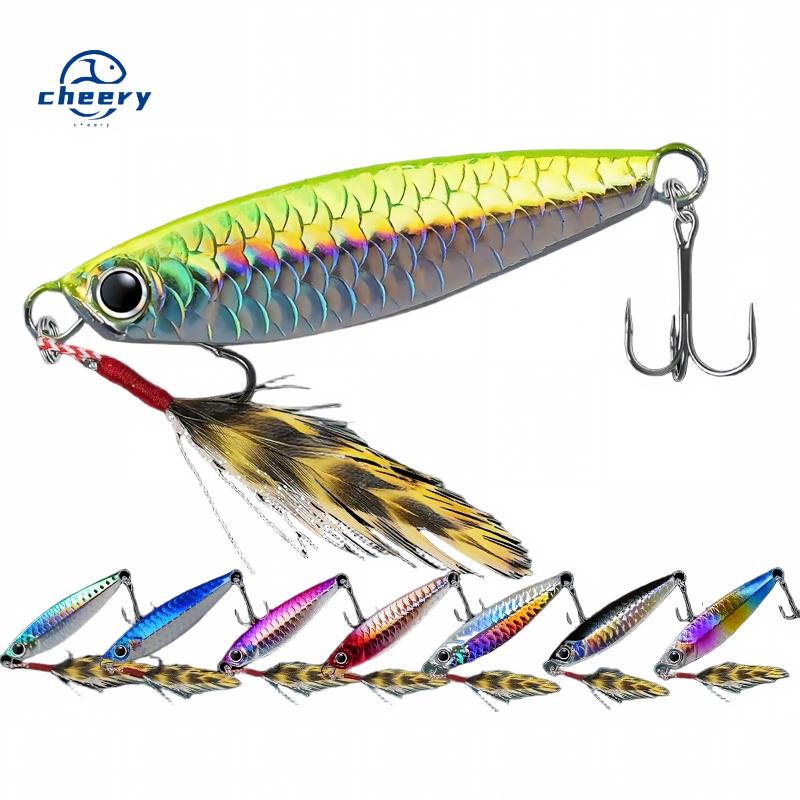 Cheery Hot Selling Silicone Fishing Baits Jig Lure Luminous Hard Slow Jigbait for River 7g-30g with Hooks – Metal Lure – view 1