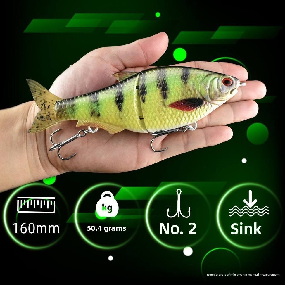 CHEERY ABS Artificial Hard Bait Bionic Lure with Two Vib Simulation S-Shaped Swimming for Pike Perch & Trout with Hooks – Swimbait – view 3
