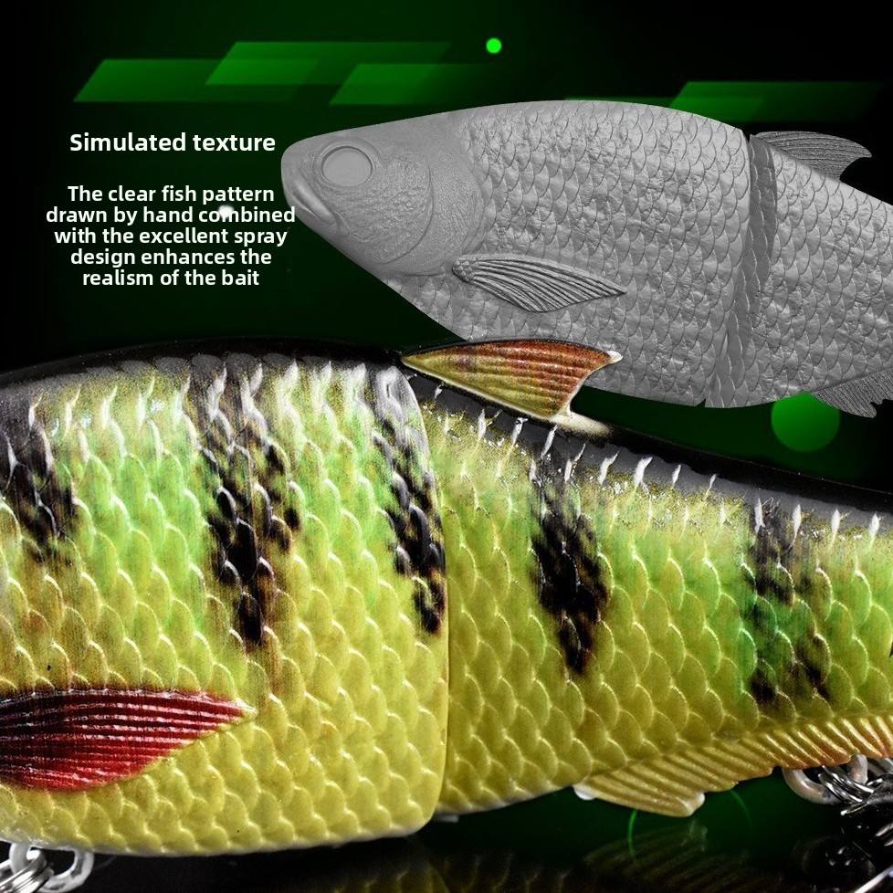 CHEERY ABS Artificial Hard Bait Bionic Lure with Two Vib Simulation S-Shaped Swimming for Pike Perch & Trout with Hooks – Swimbait – view 4
