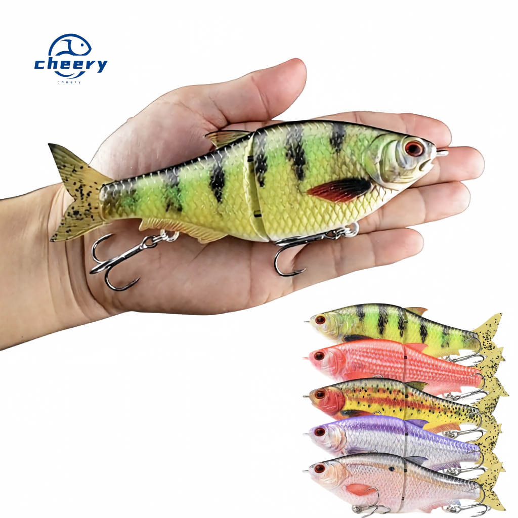 CHEERY ABS Artificial Hard Bait Bionic Lure with Two Vib Simulation S-Shaped Swimming for Pike Perch & Trout with Hooks – Swimbait – view 1