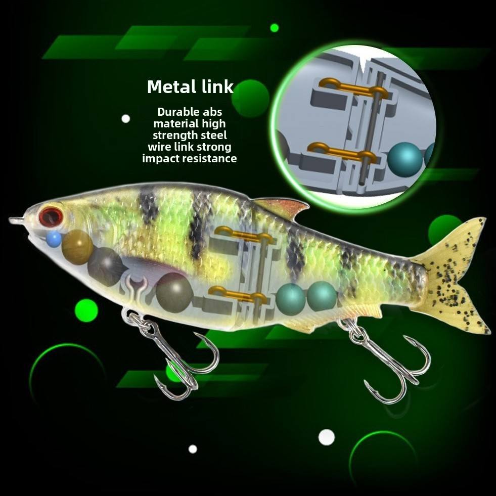 CHEERY ABS Artificial Hard Bait Bionic Lure with Two Vib Simulation S-Shaped Swimming for Pike Perch & Trout with Hooks – Swimbait – view 5