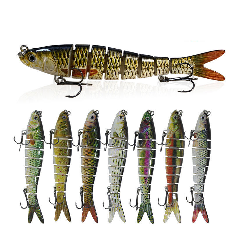 Cheery Sinking Multi-Jointed Minnow Lure Set ABS Artificial Hard Bait Multi-Segment Swim Long Cast for Bass Catfish Topmouth – Hard Lure – view 3