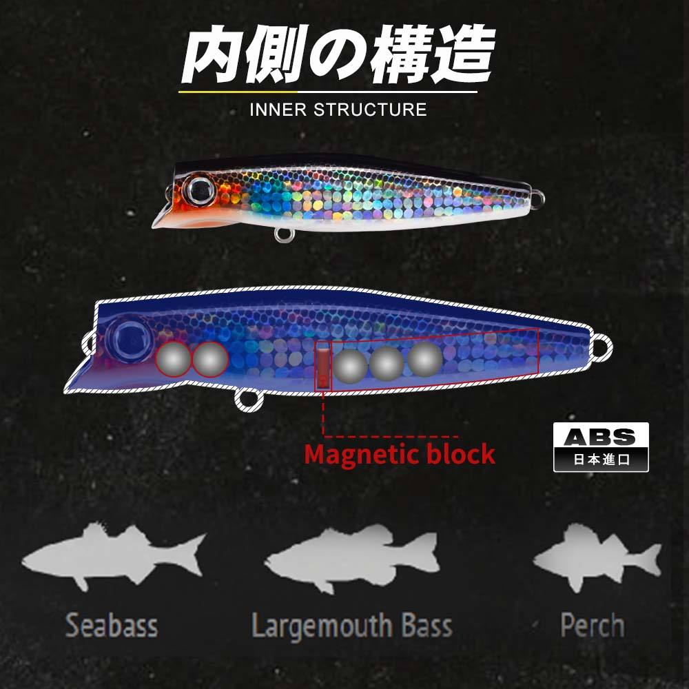 Lure Crankbait Hard Bait Sinking Popper Vibrating Action Loud Noise Targets Multiple Depth Layers Magnetic Casting – Hard Lure – view 4