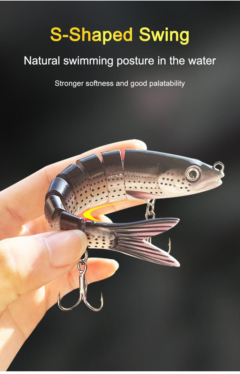 Cherry Bass Trout Carp Multi-Jointed Swimbait Floating Bionic Freshwater Lure 19g Silicone Lifelike Fishing Lure Suit River – Swimbait – view 3