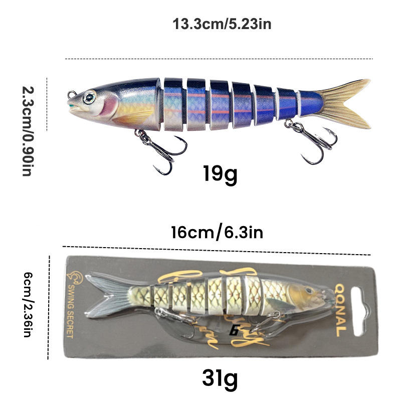 Cherry Bass Trout Carp Multi-Jointed Swimbait Floating Bionic Freshwater Lure 19g Silicone Lifelike Fishing Lure Suit River – Swimbait – view 2