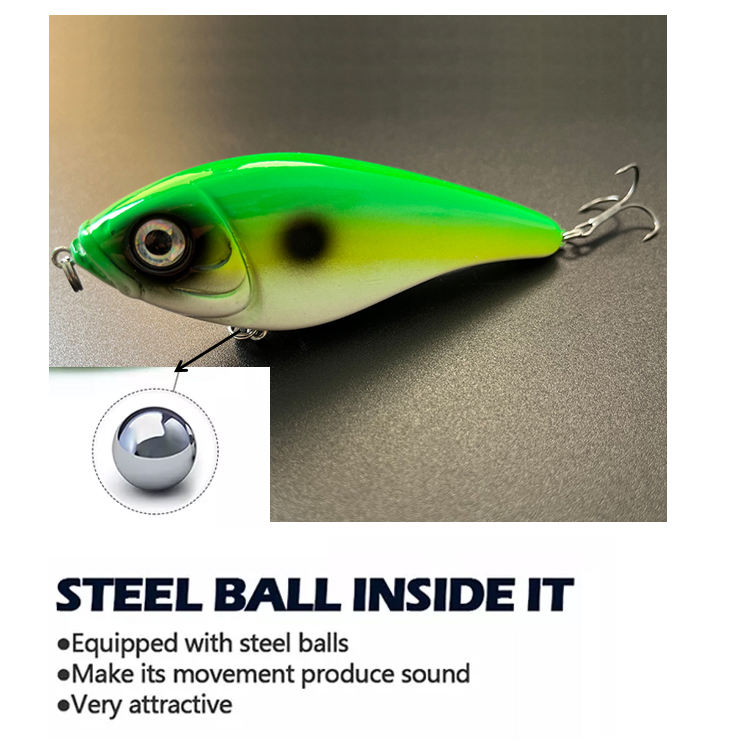 Cheery VIB Vibrating Sinking Lure with Hooks High Gloss Reflection Coating Long Cast Artificial Hard Bait for Salmon – VIB – view 2