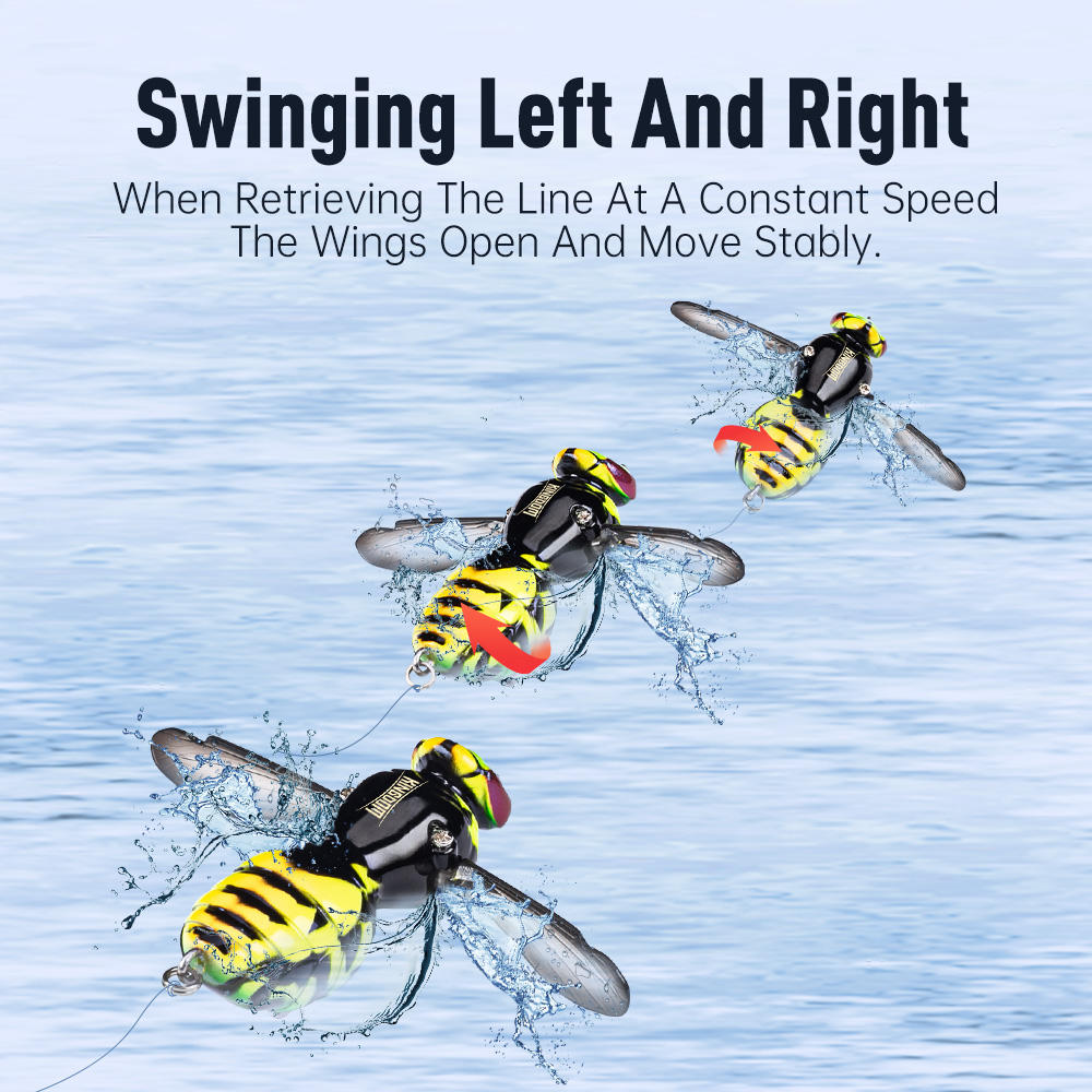 Cheery Floating Topwater Wasp Noise Popper Lure ABS Artificial Hard Bait for Black Bass Carp Topmouth Culter – Other Hard Lure – view 4