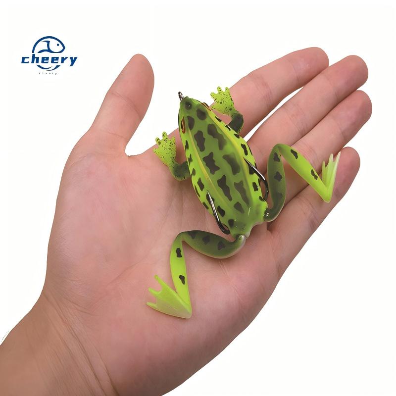 Cheery Frog Lure 6.5cm/17.2g PVC Artificial Soft Bait Realistic Frog Design for Bass & Trout Fly Fishing – Frog – view 1