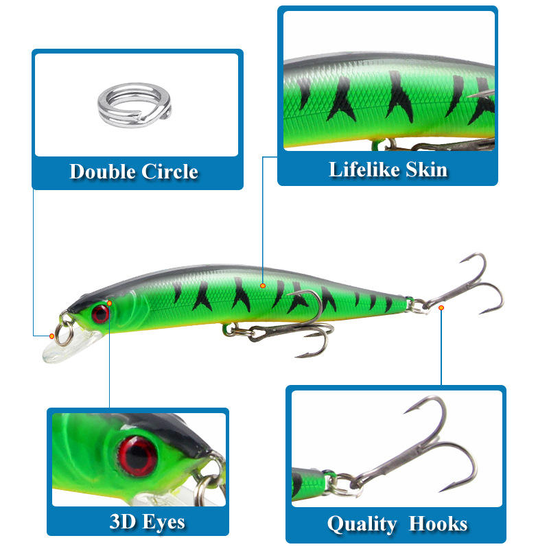 Cheery Fishing Lure 8.3g/100mm Topwater Minnow Live & Artificial Hard Bait for Lake Stream River Ocean Outdoor Fishing – Minnow – view 5