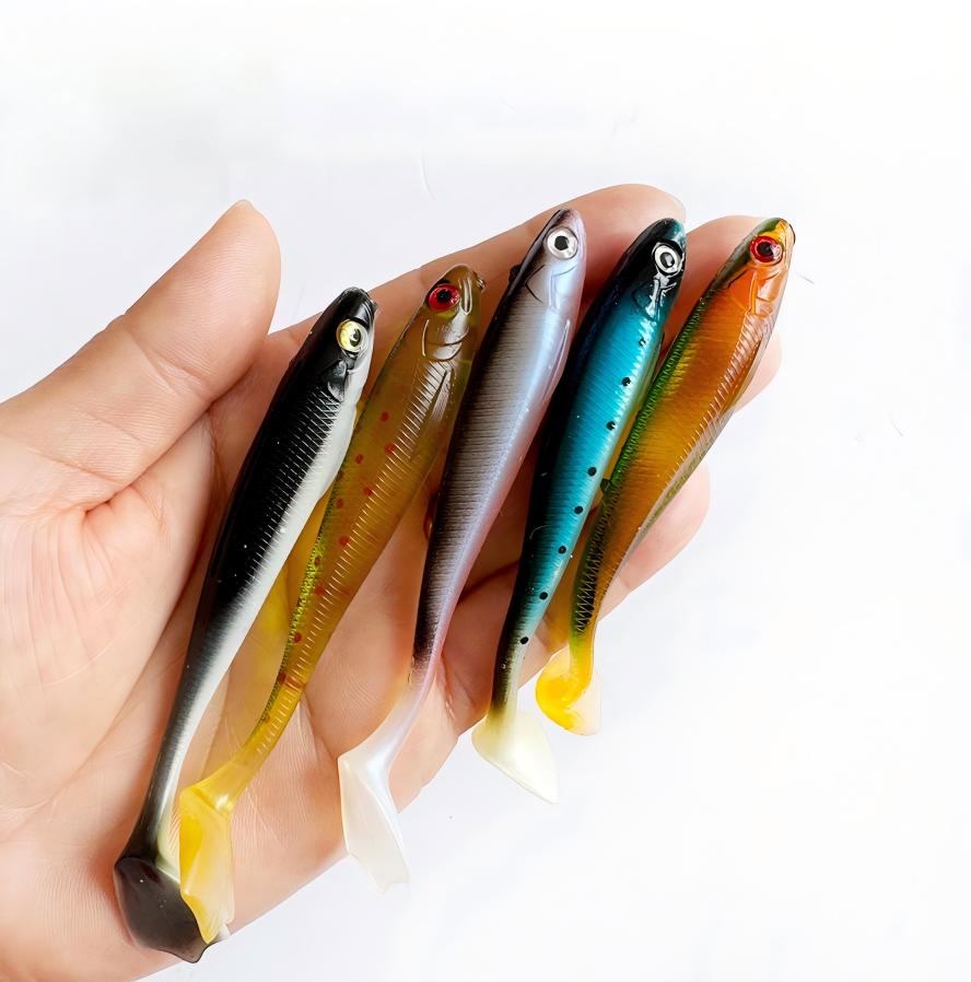 Cheery 9cm 6g Silicone Paddle Tail Soft Plastic Fishing Shad Lure 7pcs/Bag for Ocean Boat River & Lake Fishing – Worms & Grubs – view 2