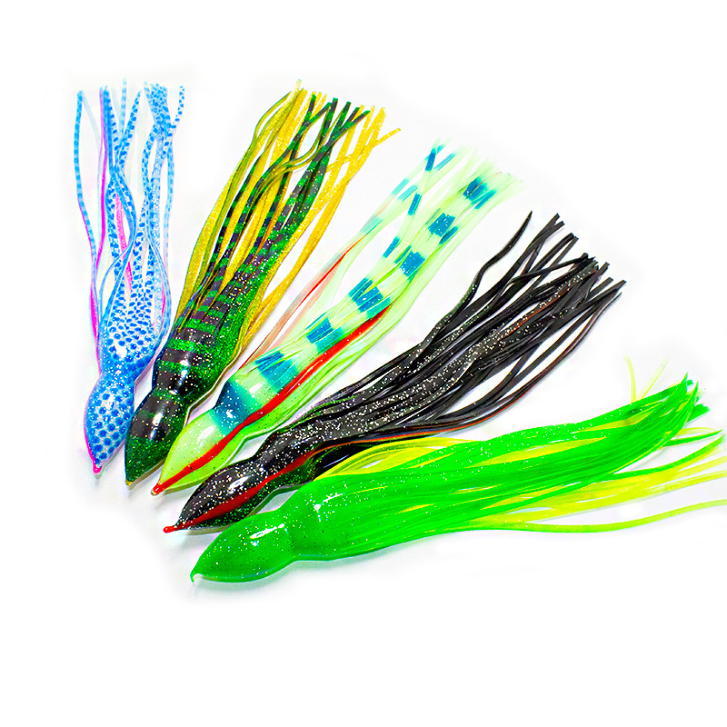 CHEERY Artificial Soft Bait Trolling Fishing Lure with Octopus Skirts and Luminous Squids PVC Bait Marlin&Pike-Midwater/Topwater – Octopus Skirt – view 3
