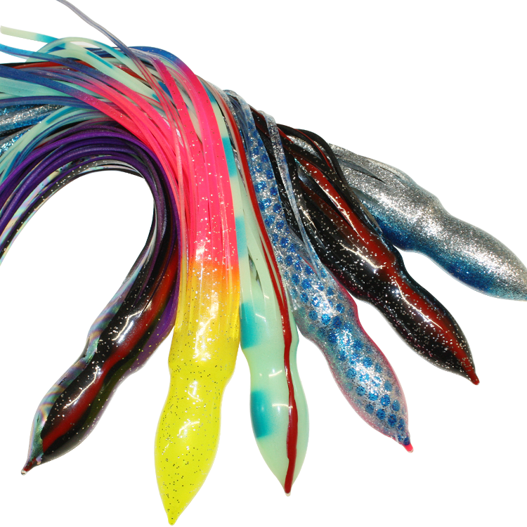 CHEERY Artificial Soft Bait Trolling Fishing Lure with Octopus Skirts and Luminous Squids PVC Bait Marlin&Pike-Midwater/Topwater – Octopus Skirt – view 4