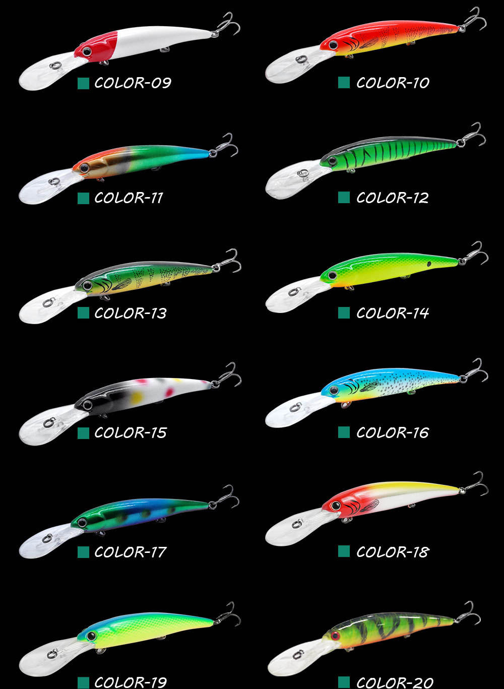 Cheery 20-Color Deep Cornea Trolling Lure 125mm 19g Floating Crankbait for Saltwater Fish Marlin Pike Fishing Excellent – Minnow – view 5