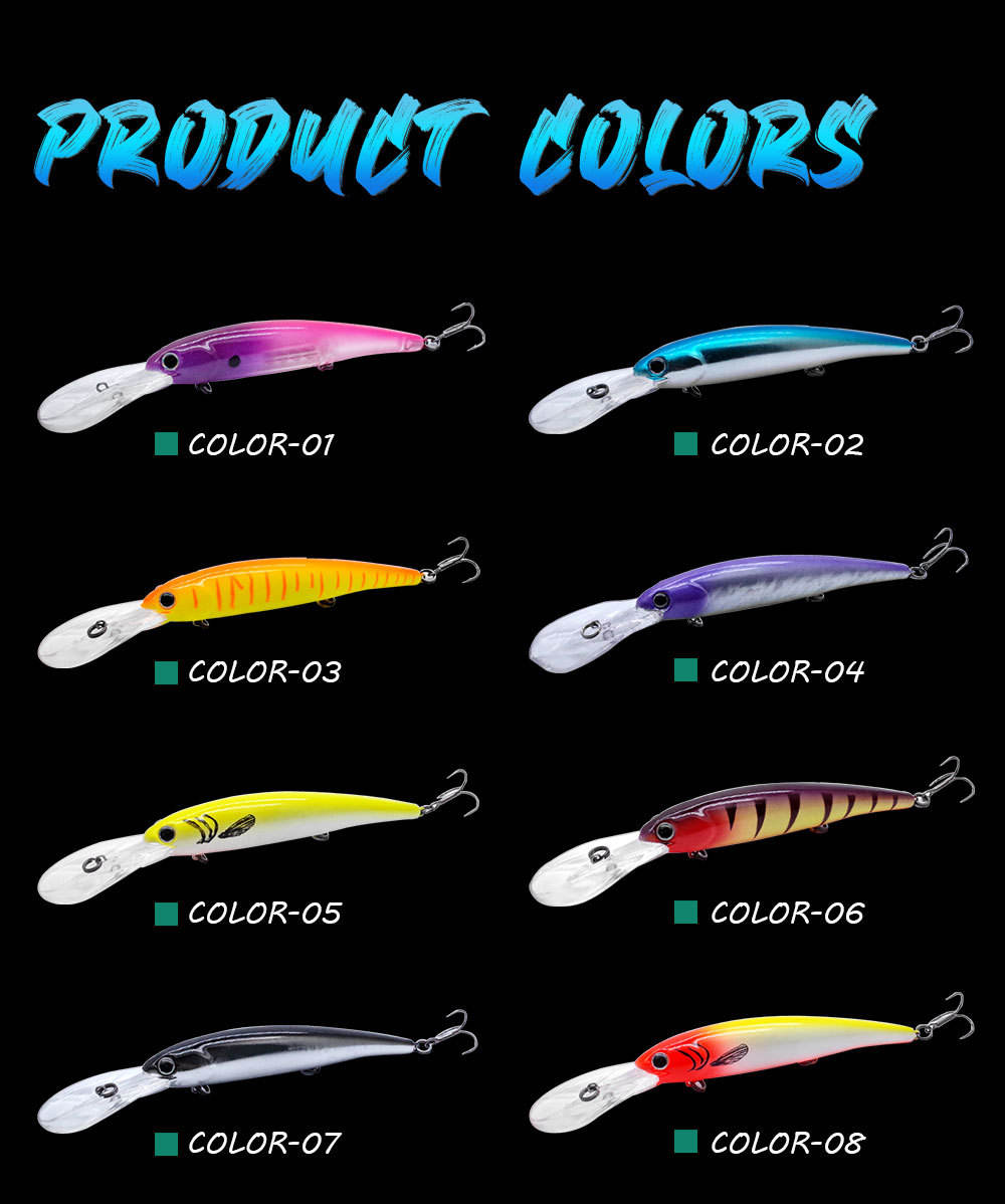 Cheery 20-Color Deep Cornea Trolling Lure 125mm 19g Floating Crankbait for Saltwater Fish Marlin Pike Fishing Excellent – Minnow – view 4