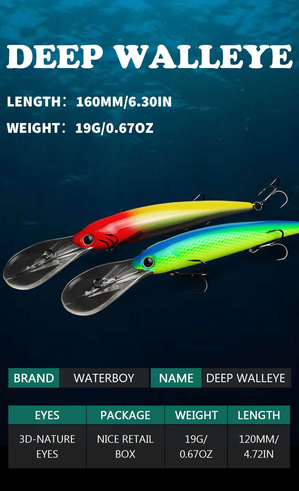 Cheery 20-Color Deep Cornea Trolling Lure 125mm 19g Floating Crankbait for Saltwater Fish Marlin Pike Fishing Excellent – Minnow – view 2