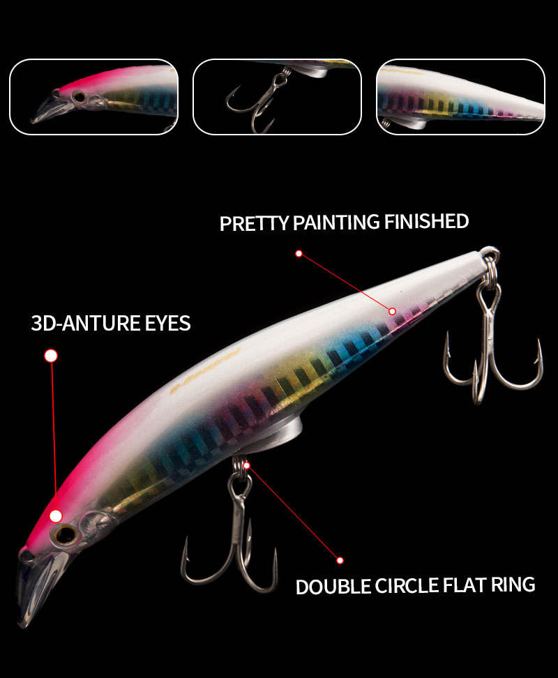 Tolure Printed ABS 92mm 40g 6-Color Minnow Lure Topwater Hard Bait Float Fishing Freshwater Trout Bass – Hard Lure – view 5
