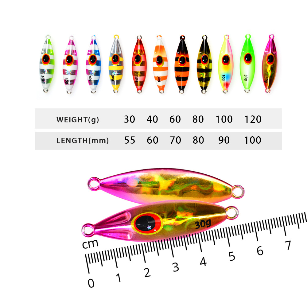 Cheery Deep Sea Slow Pitch Jig 20-120g Slow Sinking Baitcasting Jig Lure Offshore Sea Fishing Saltwater Fish Artificial Bait – Metal Jig – view 2