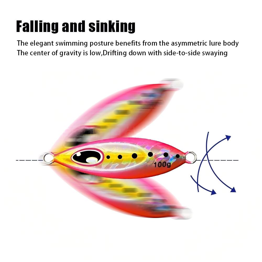 Cheery Artificial Hard Bait Slow-sinking Water-Drop Metal Jig 40-100g Drifts Wobbles UV-Glowing Sea Bass Saltwater Fish Fishing – Metal Jig – view 5