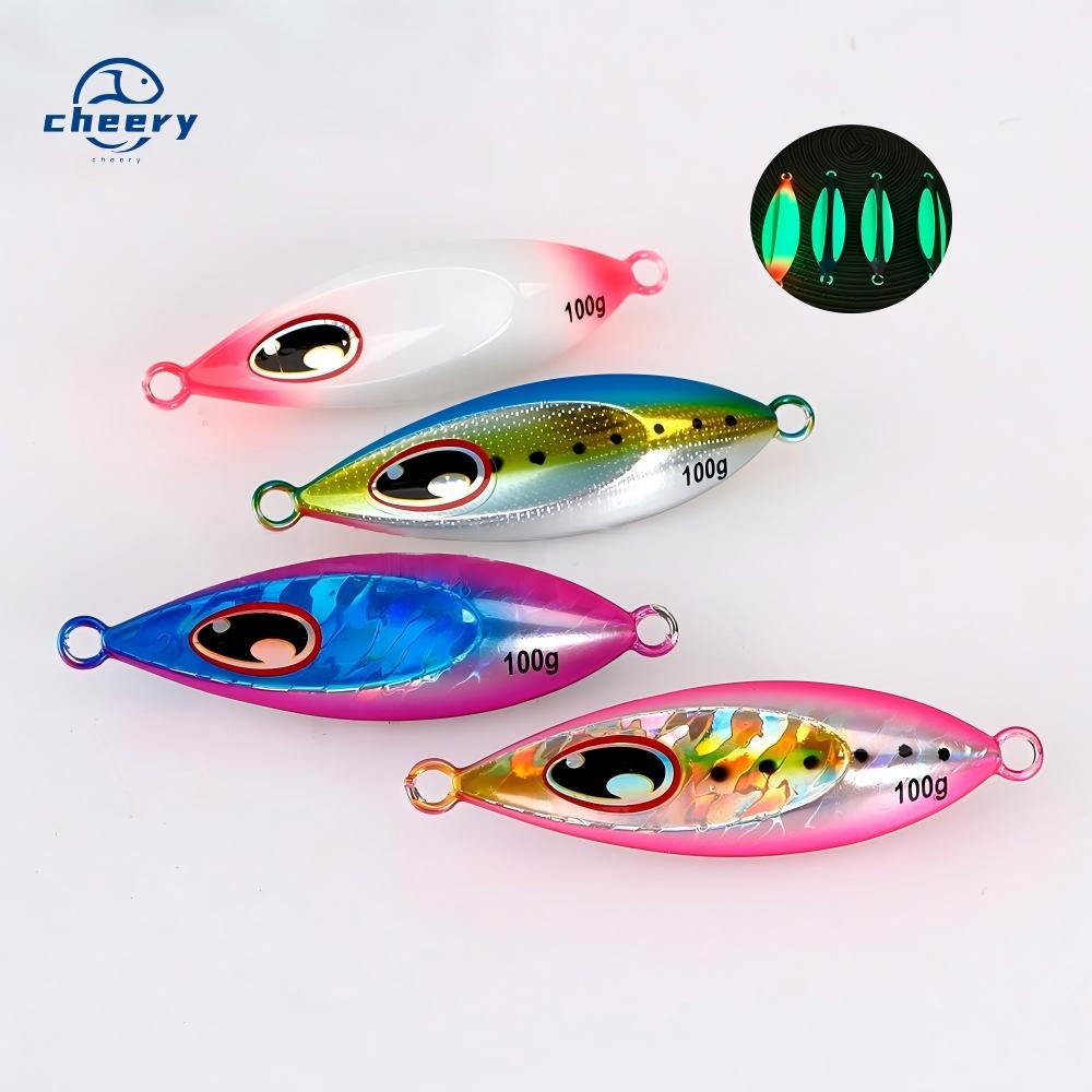 Cheery Artificial Hard Bait Slow-sinking Water-Drop Metal Jig 40-100g Drifts Wobbles UV-Glowing Sea Bass Saltwater Fish Fishing – Metal Jig – view 1