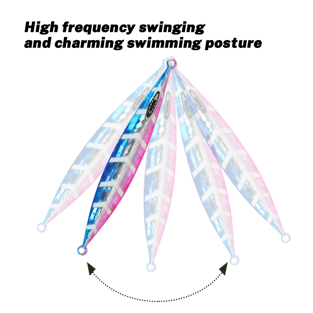 Cheery Slow-Jigging Metal Lure Artificial Hard Bait 100g Sea Boat Fishing Luminous for Mackerel Without Hooks – Metal Jig – view 3