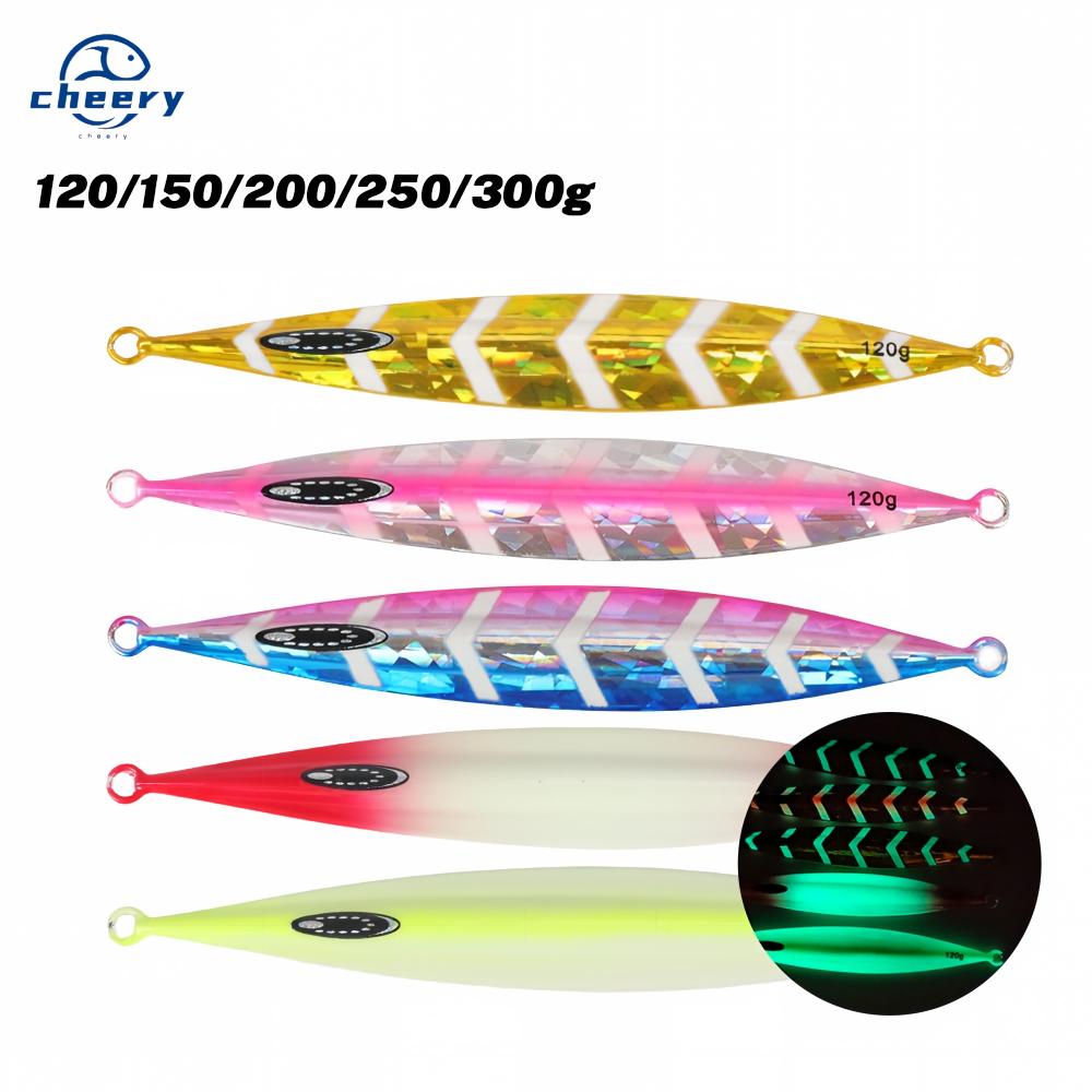 Cheery Slow-Jigging Metal Lure Artificial Hard Bait 100g Sea Boat Fishing Luminous for Mackerel Without Hooks – Metal Jig – view 5