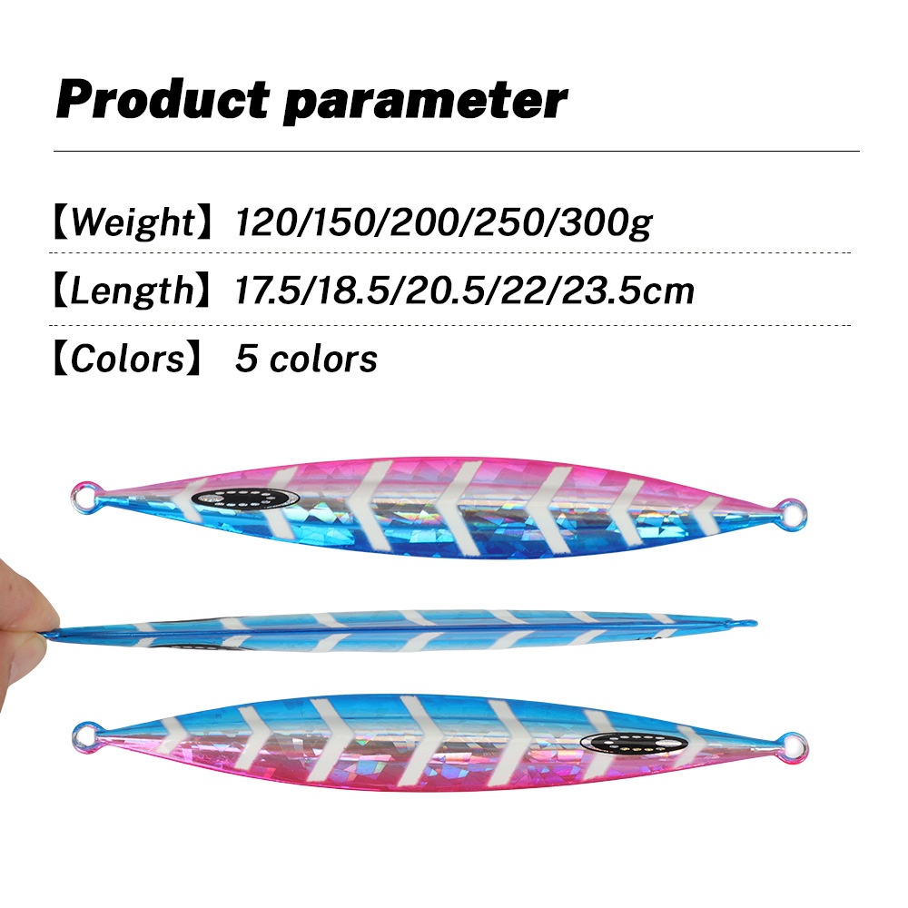 Cheery Slow-Jigging Metal Lure Artificial Hard Bait 100g Sea Boat Fishing Luminous for Mackerel Without Hooks – Metal Jig – view 2