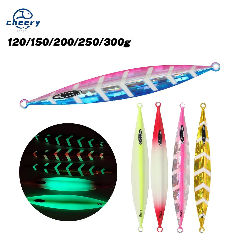 Cheery Slow-Jigging Metal Lure Artificial Hard Bait 100g Sea Boat Fishing Luminous for Mackerel Without Hooks – Metal Jig – view 1
